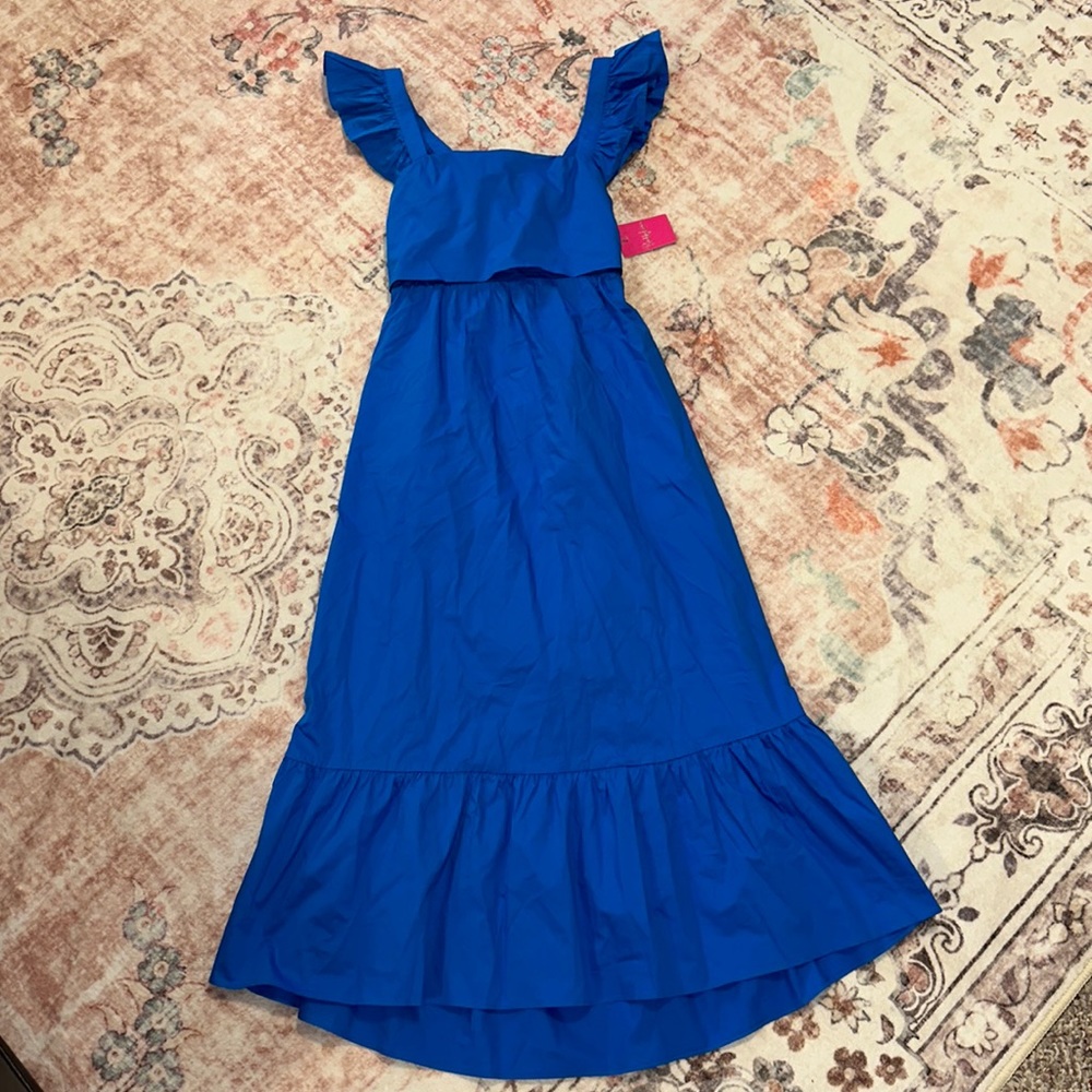 Buddy Love “Beverly Midi Dress - Cobalt Blue” - size large, new with tags!!!!